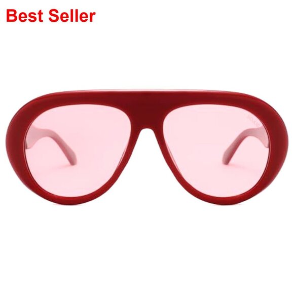 Oversized Polarized Aviator Sunglasses Retro 70s Style UV Protection